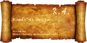 Komádi Anita névjegykártya