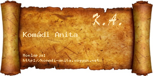 Komádi Anita névjegykártya